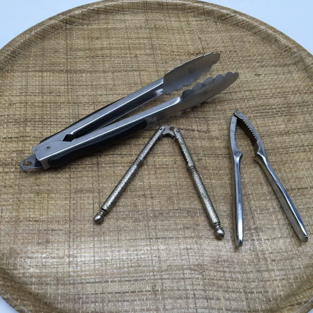 Vtg Kitchen Tools Lot  Locking Tongs HMO Nut Crackers Seafood Nut Cracker Taiwan